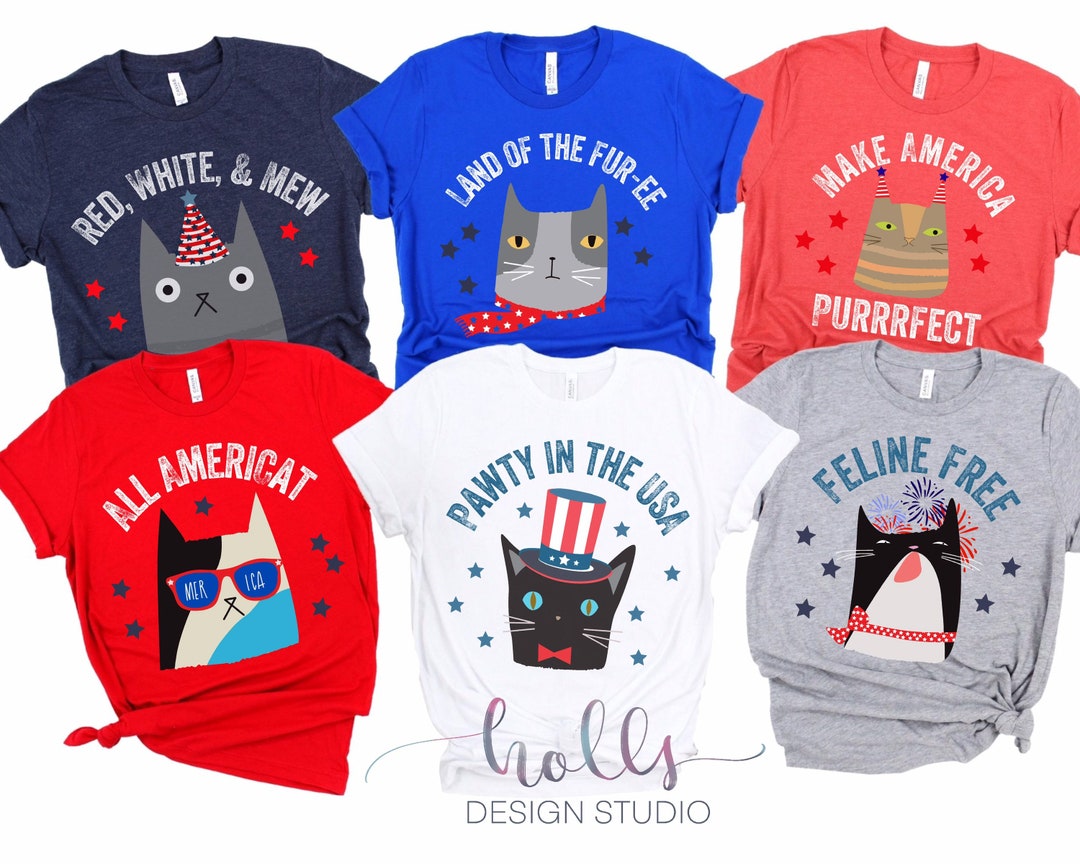 Cat Puns 4TH of JULY Meowica Shirt, Patriotic Cat Shirt, Gift for Cat