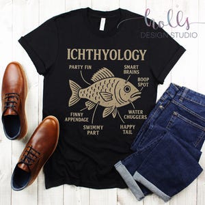 Ichthyology T-Shirt | Funny Fish Anatomy Diagram Tee for Marine Biologists & Fish Lovers