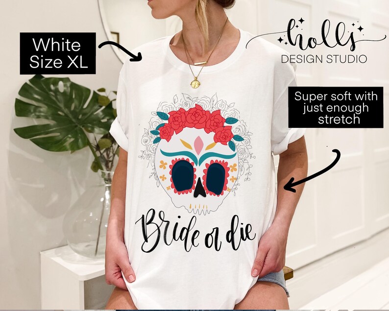 Mexico day of the dead Bachelorette party shirts, bride or die shirt Halloween bachelorette shirt, ride or die, rebel bride skull theme fall image 6
