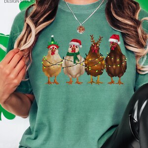 Comfort Colors Chicken Shirt,Chicken Christmas Gift,Chicken Lovers Shirt,Farm Life Shirt,Funny Chicken Shirt, cute chicken Christmas tshirt