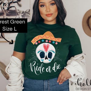 Mexico day of the dead Bachelorette party shirts, bride or die shirt Halloween bachelorette shirt, ride or die, rebel bride skull theme fall image 4