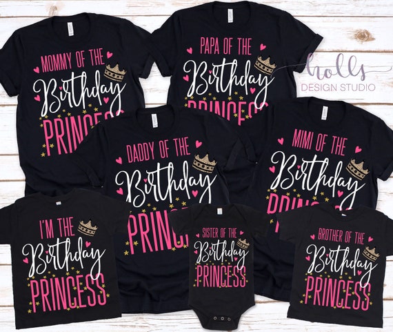 Dad Of The Birthday Princess Golden Matching Family T-Shirt Dad Of The Birthday Princess Golden Matching Family T-Shirt