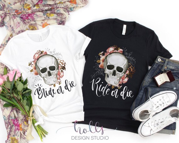 Bachelorette party shirts, bride or die shirt Halloween bachelorette shirt, ride or die, rebel bride skull theme fall bach bash