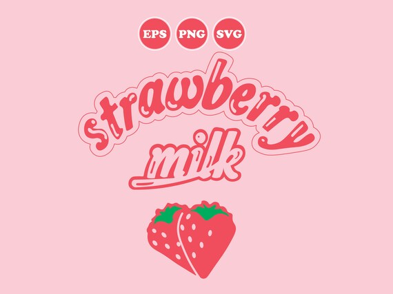 Strawberry Milk Shirt Svg Kawaii Milk Svg Strawberry Svg - Etsy