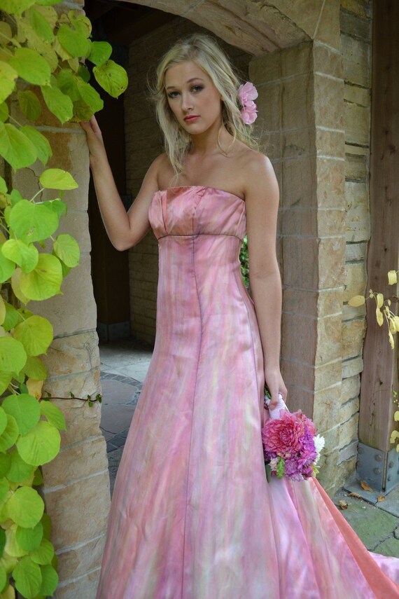 Vera Wang Wedding Gown Dress 100 Silk Blush Pink Purple 2 4 6 Etsy