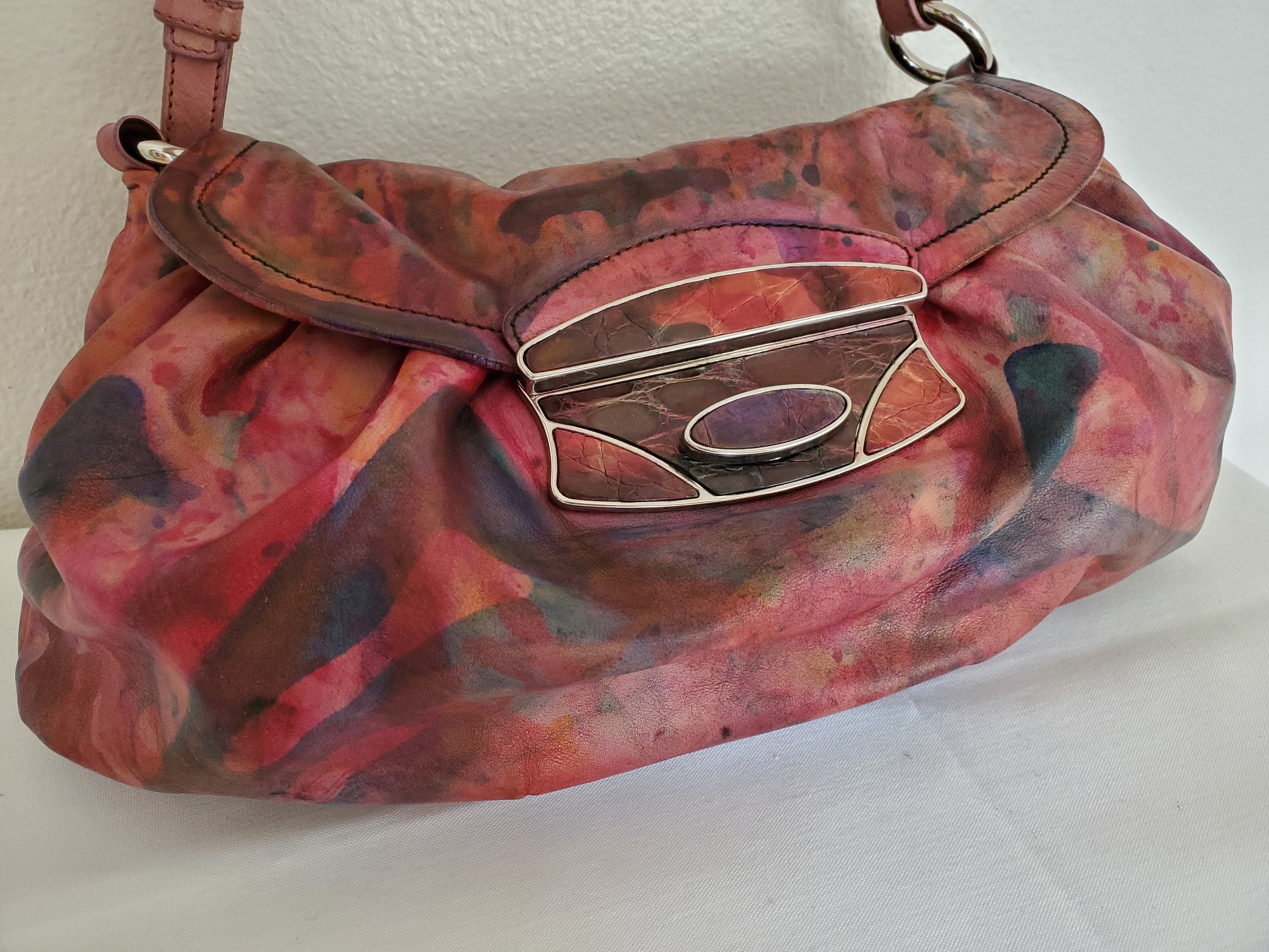 Prada Handbag Mini Shoulder Bag Purse Tie Dyed Painted Vintage 