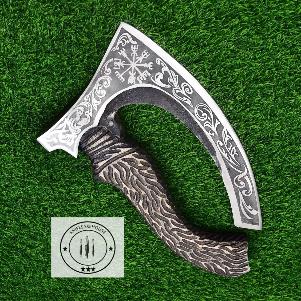 Custom Handmade Pizza Cutter Viking Axe, Viking Bearded Axe,hand