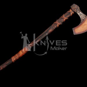 40" Double Headed Viking Battle Axe - Functional Norse Berserker Axe With Leather Grip