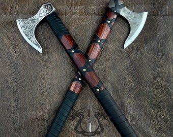 Custom Handmade RAGNAR&#39;S Viking Axe, Viking Bearded Axe medieval Viking tomahawk, Runic Bearded axe Best gift Runic axe, Best GIFT For Him