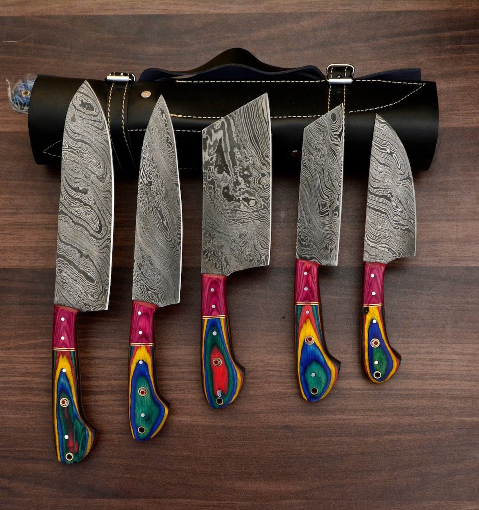 Custom Handmade Brisket Knife Set D2 Brisket Knife & Fork BBQ Set