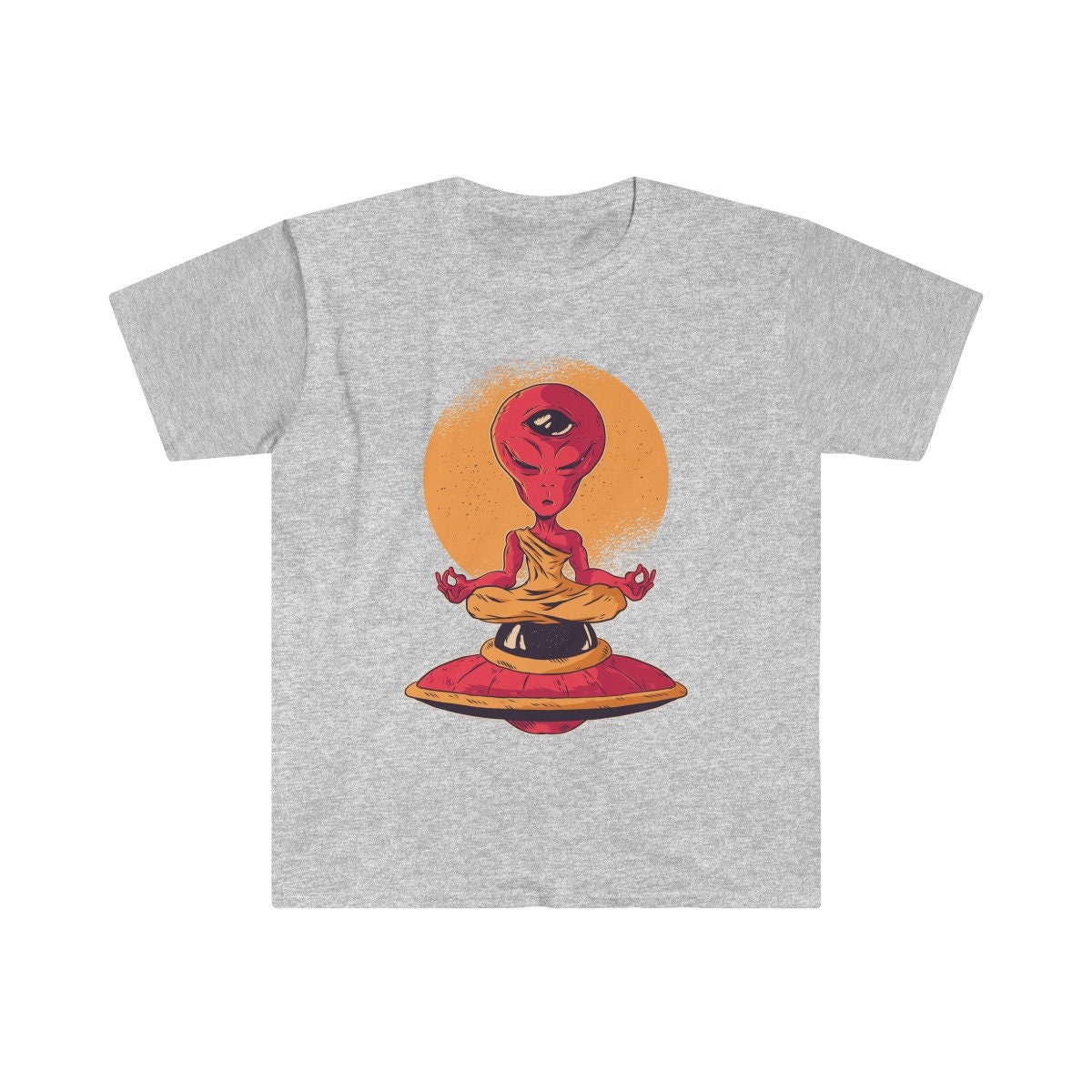 Alien Meditation Men Women Tshirt Yoga Meditating Happy Halloween ...
