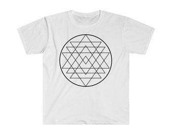 Sri Yantra Men Women Tshirt Triangle Circle Geometric Design Sacred Geometry Graphic T Shirt Abstract Hipster Cool Artistic Tee Gifts