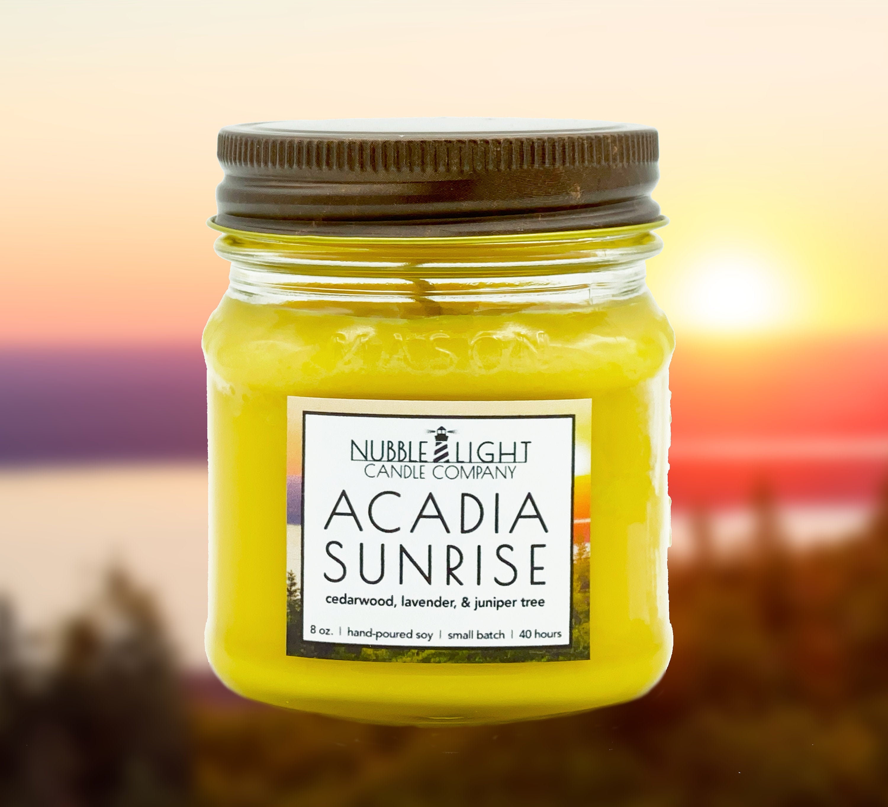 ACADIA SUNRISE Warm Cedarwood & Juniper Tree Scented Soy Candle | Mad…