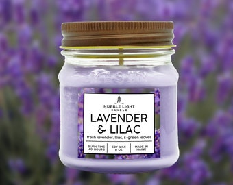 LAVENDER AND LILAC Scented Soy Candle | Hand-Crafted | Earthy Floral Candle | Non-Toxic | Robust | Clean Burn