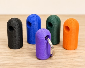 Portachiavi mini tablet, capsula di stoccaggio stampata in 3D con tappo a vite, accessorio compatto per borsa, regalo per corso di primo soccorso, portachiavi per capsula di aspirina