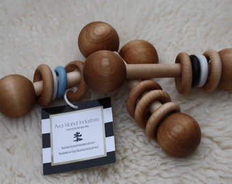 Wooden Baby Rattle/Baby Gift/Baby Shower