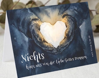 Christliche Klappkarte A6 „Nichts kann uns von der Liebe Gottes trennen“ | Weihnachtskarte | Ermutigung & Trost | Bibelvers Karte