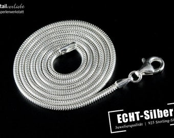 Snake chain 60 cm made of 925 silver (2.0 mm) with lobster clasp