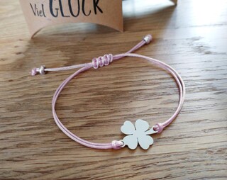 Bracciale Portafortuna Quadrifoglio In Acciaio | Con Biglietto D'Auguri E Confezione Regalo