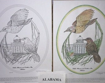 Alabama - Black Line Drawing Limited Edition Bundle