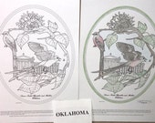 Oklahoma - Black Line Drawing Limited Edition Bundle