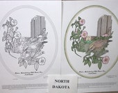 North Dakota - Black Line Drawing Limited Edition Bundle