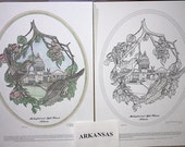 Arkansas - Black Line Drawing Limited Edition Bundle