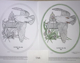 Utah - Black Line Drawing Limited Edition Bundle