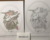 Michigan - Black Line Drawing Limited Edition Bundle