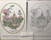 Connecticut - Black Line Drawing Limited Edition Bundle