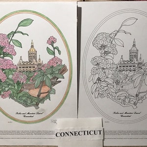 Connecticut Black Line Drawing Limited Edition Bundle image 1