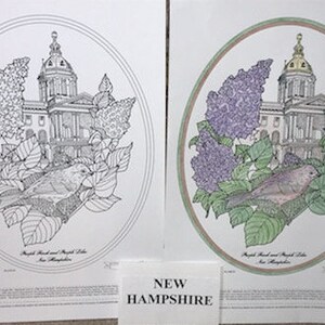 New Hampshire Black Line Drawing Limited Edition Bundle image 1