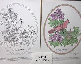 West Virginia - Black Line Drawing Limited Edition Bundle