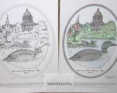 Minnesota - Black Line Drawing Limited Edition Bundle