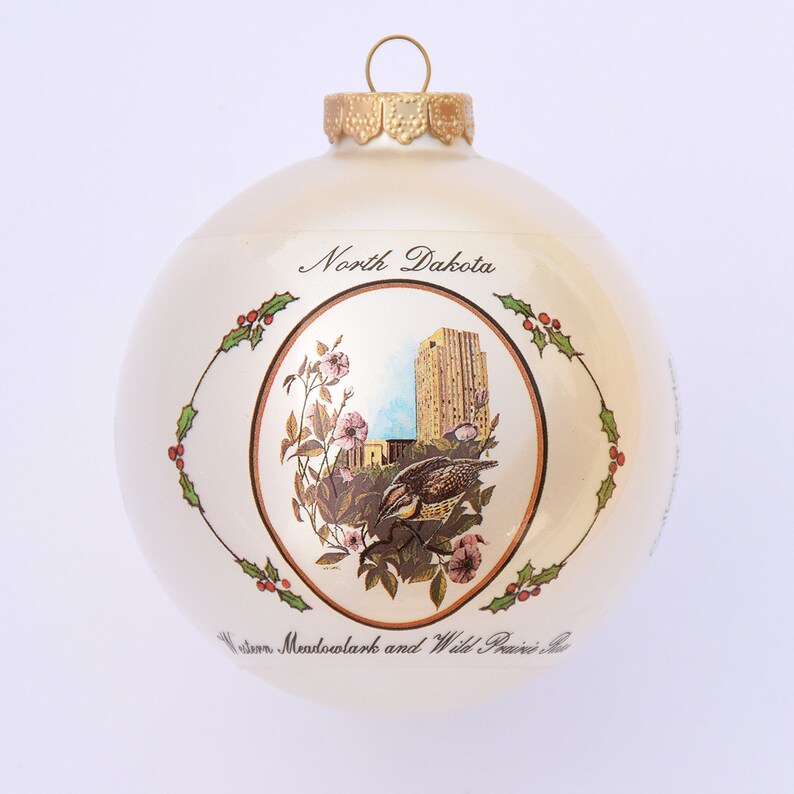 North Dakota Christmas Ornament 