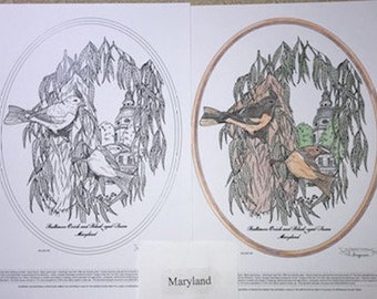 Maryland - Black Line Drawing Limited Edition Bundle