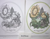 Kansas - Black Line Drawing Limited Edition Bundle