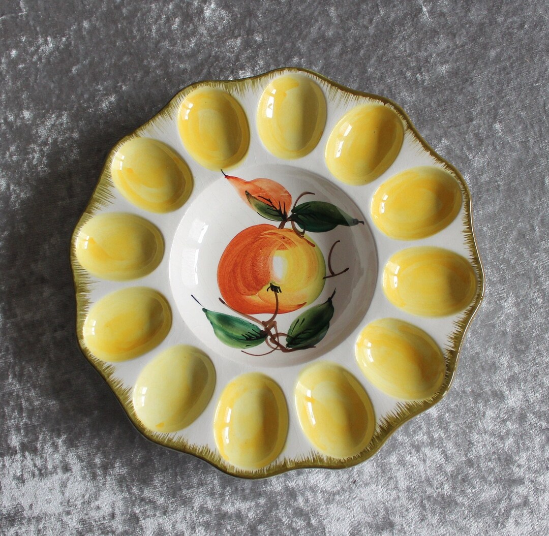 Vintage Ceramic Egg Plate for 12 Eggs Etsy