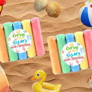 One in the Sun Birthday Chalk Favors | Custom Kids Party Favor | Sidewalk Chalk Party Favor | Toddler Party | Kids Birthday Goodie Bag