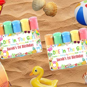 One in the Sun Birthday Chalk Favors | Custom Kids Party Favor | Sidewalk Chalk Party Favor | Toddler Party | Kids Birthday Goodie Bag