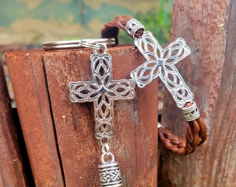 Custom Horse Hair Bracelet and KeyChain Gift Set Braided by Equine Keepsakes
