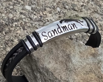 Chancellor Engraved Horse Hair Bracelet, Stainless Steel, by Equine Keepsakes