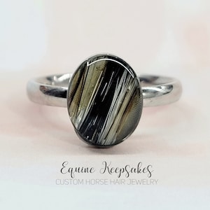 Stainless Steel Horse Hair Ring by Equine Keepsakes