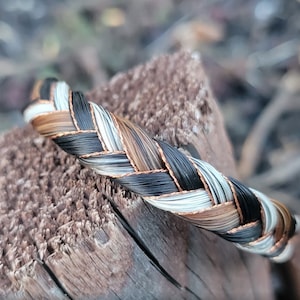 Custom color accented Chevron Horse Hair Bracelet Braided by Equine Keepsakes