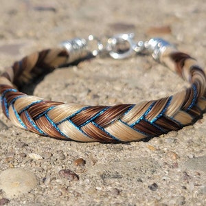 Custom color accented Chevron Horse Hair Bracelet Braided by Equine Keepsakes