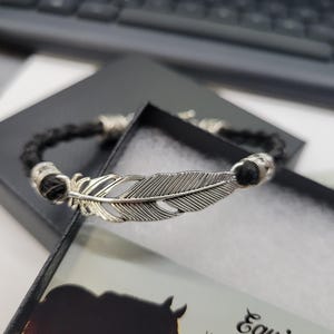 Custom Horse Hair Bracelet Keepsake With Feather Accent Braided by