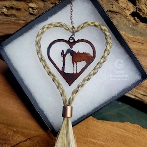 Rustic Horse Hair Braid Tassel Rear View Mirror Hanger - Equine Keepsakes