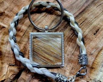 Custom Horse Hair Bracelet and Keychain Gift Set Braided by Equine Keepsakes