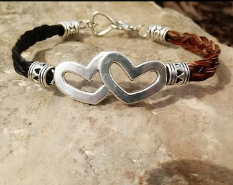 Intertwined Hearts Horse Hair Bracelet Keepsake by Equine Keepsakes