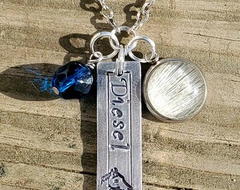 Horse Hair Necklace: Custom Name Charm, Equine Keepsakes
